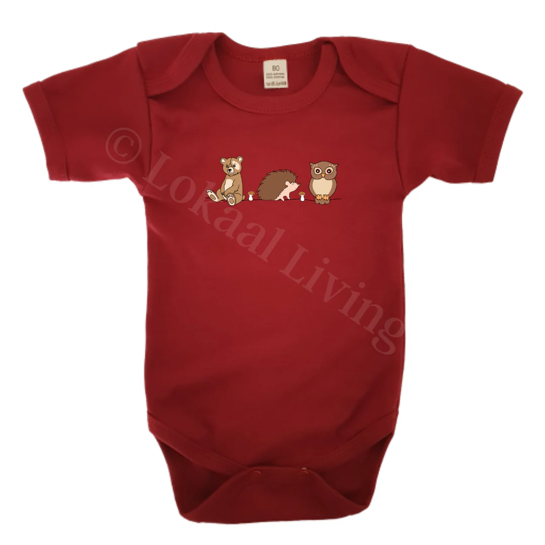 Romper – maat 56-92 – Burgundy – korte mouw – (ontwerp naar keuze) Romper – maat 56-92 – Burgundy – korte mouw – (ontwerp naar keuze)