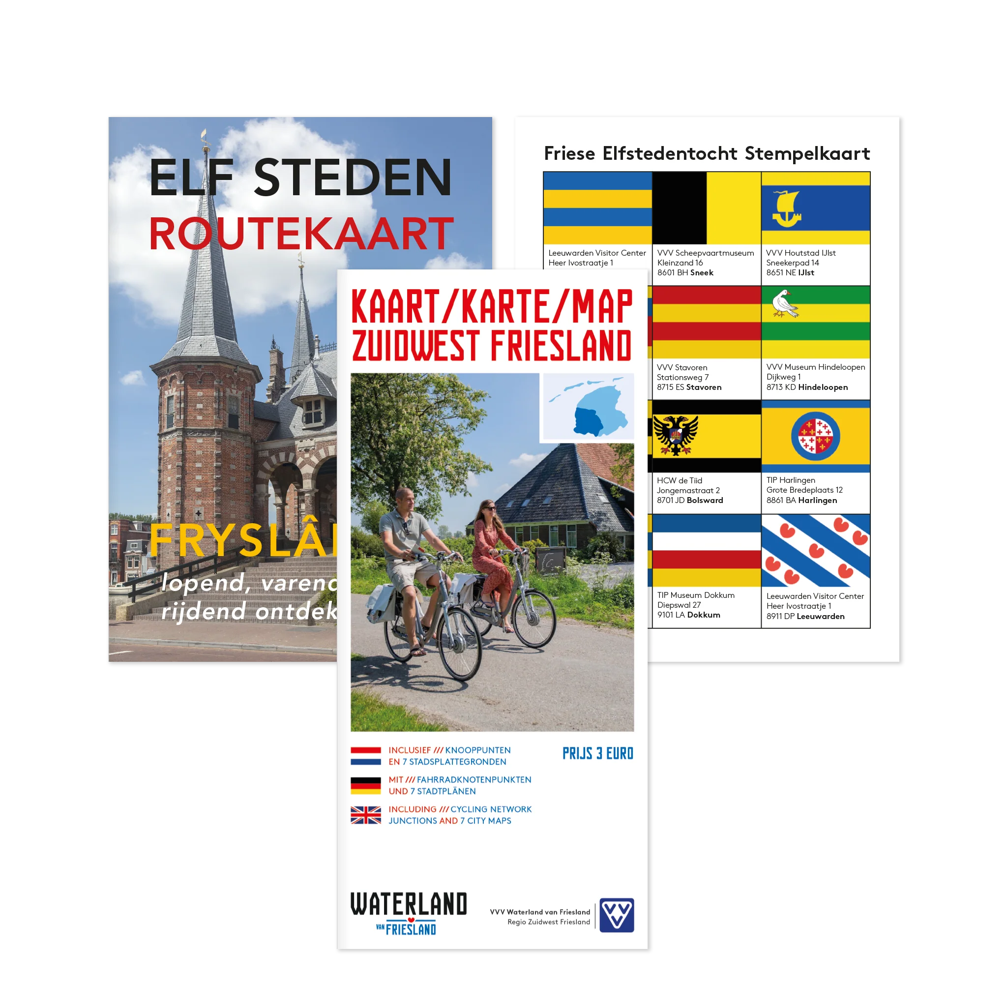 Bundel van regiokaart, Elfstedenroutekaart en stempelkaart