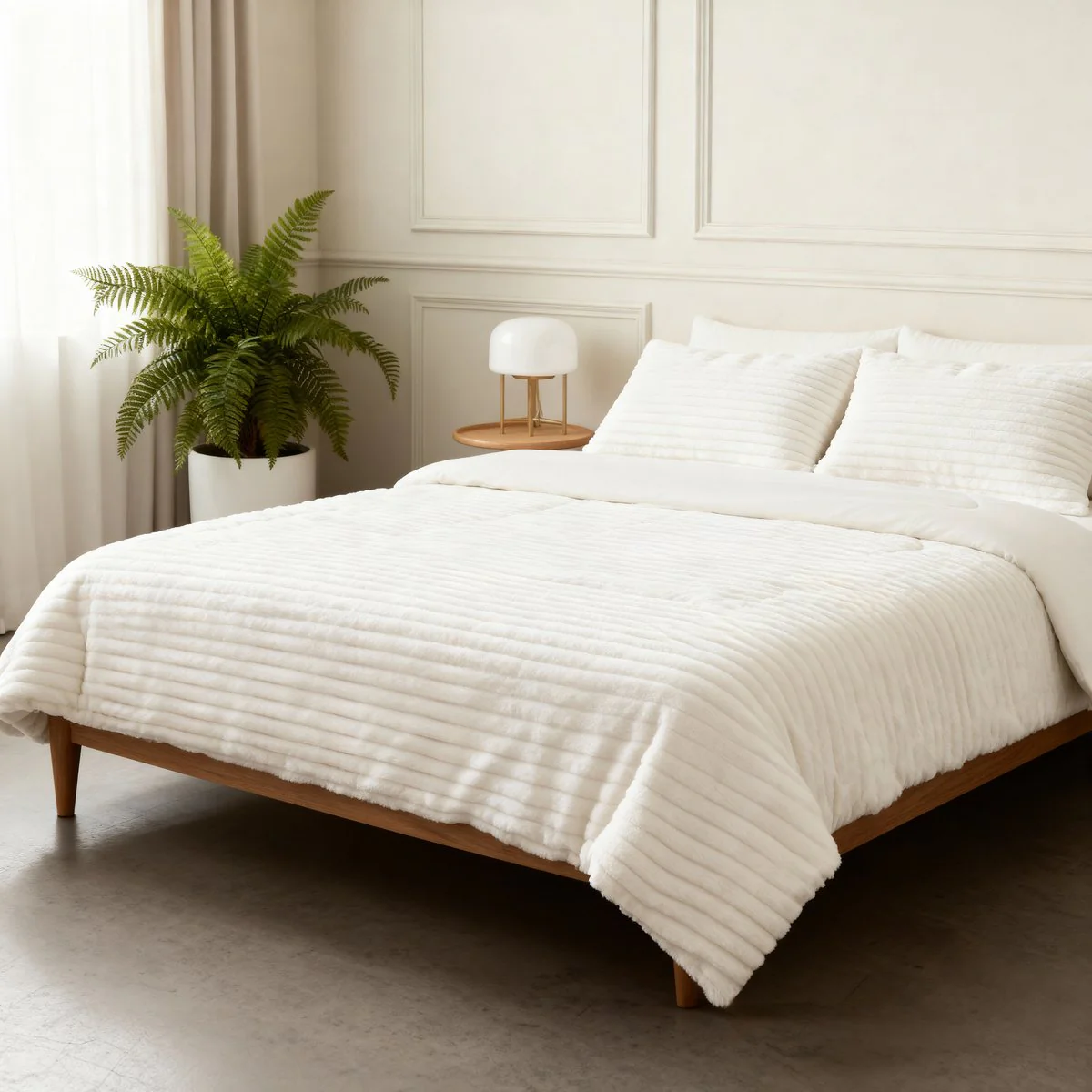 Sleeptime Dekbed en Overtrek in 1 – Flanel Rib – Beige