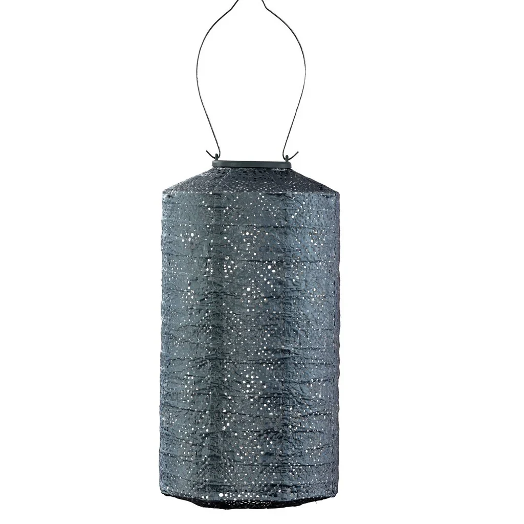 Lumiz Solar Lampion – Cylinder 18cm Topaze (Grijs Blauw)
