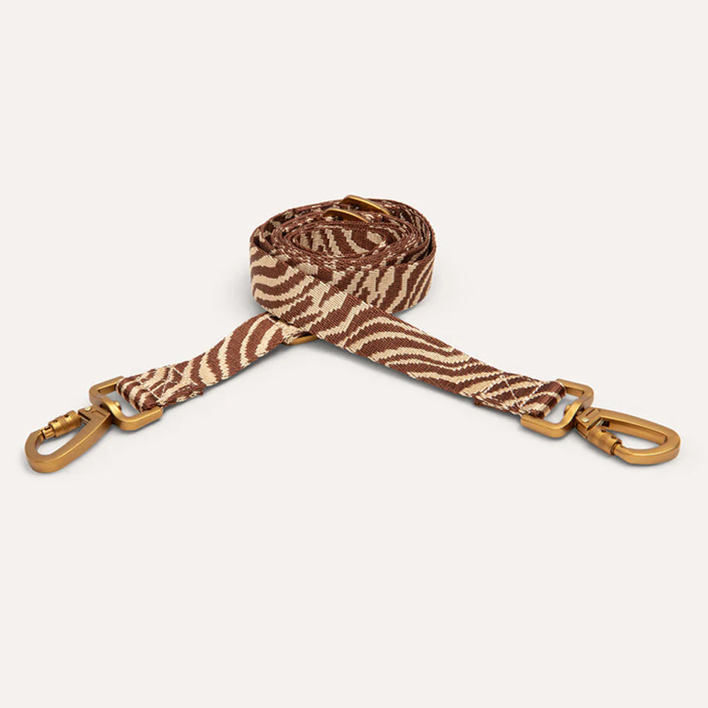 DOGGUO Hondenriem – zebra print – beige/bruin