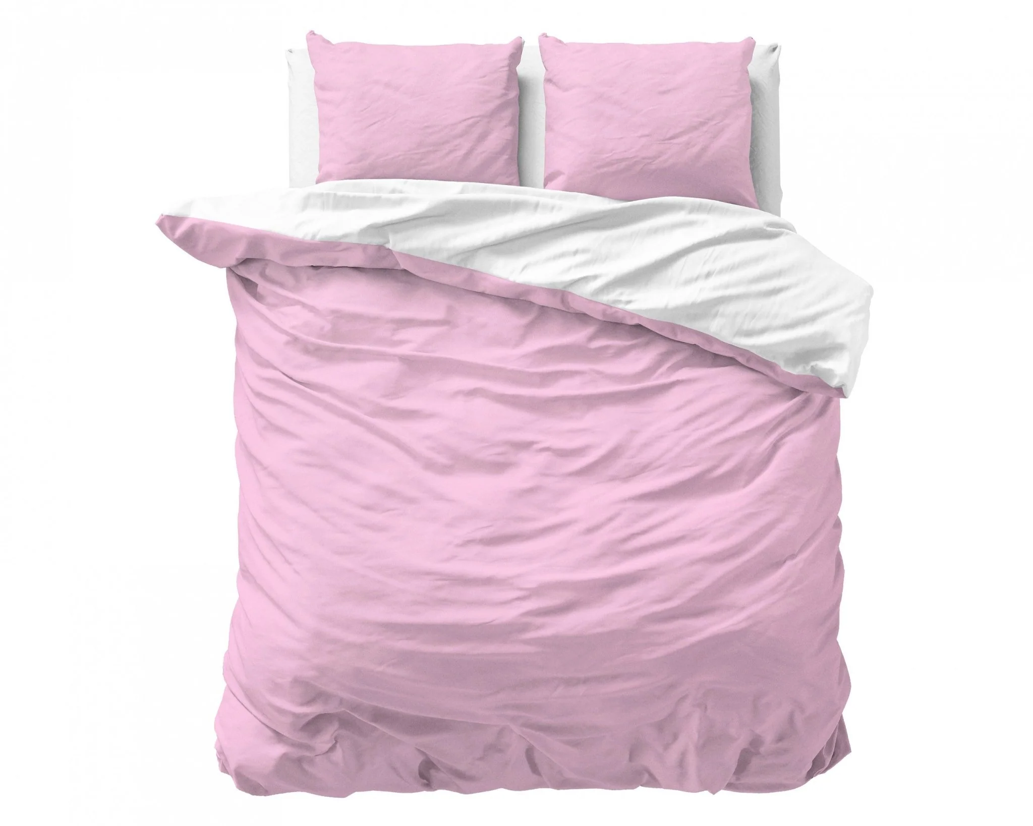 Zensation Twee Kleuren Roze/Wit Dekbedovertrek